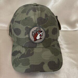 Buc-Ees Camo Baseball Cap With Embroidered Logo Adjustable Strapback Hat Unisex